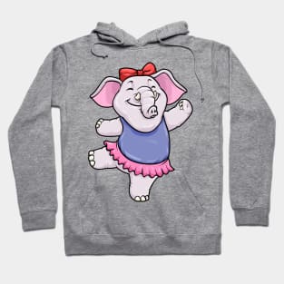 Cute elephant baby is dancing as a ballerina Hoodie